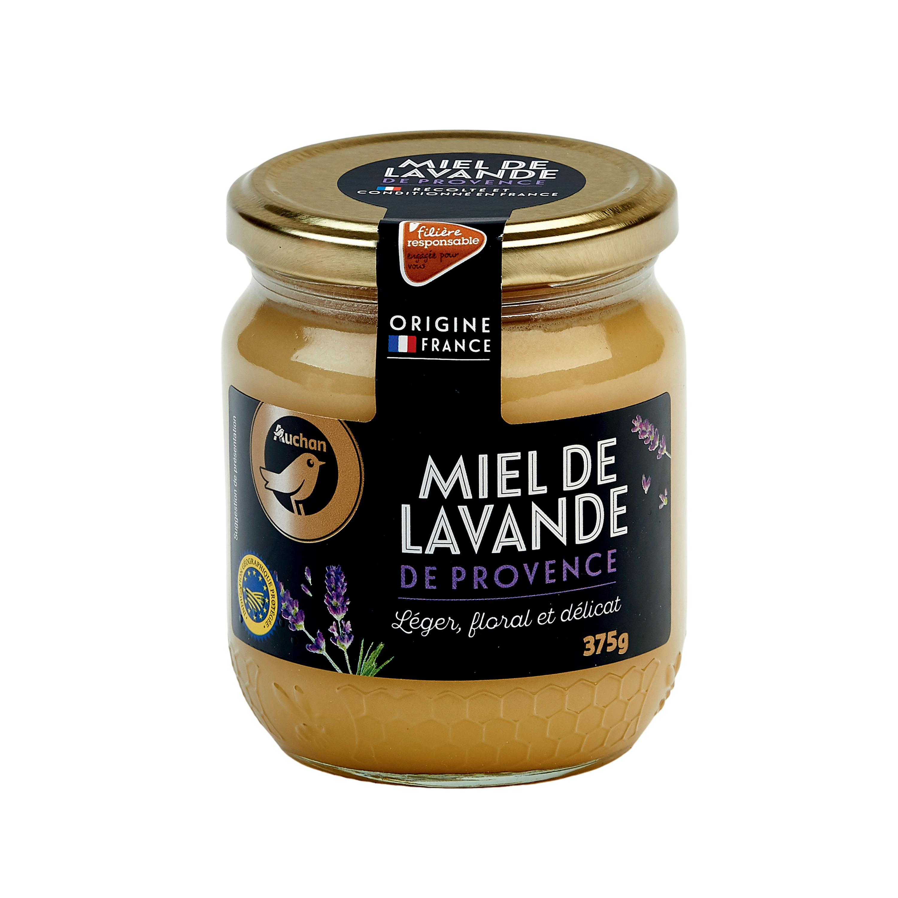 AUCHAN GOURMET CULTIVONS LE BON Miel de lavande de Provence 375g pas cher 