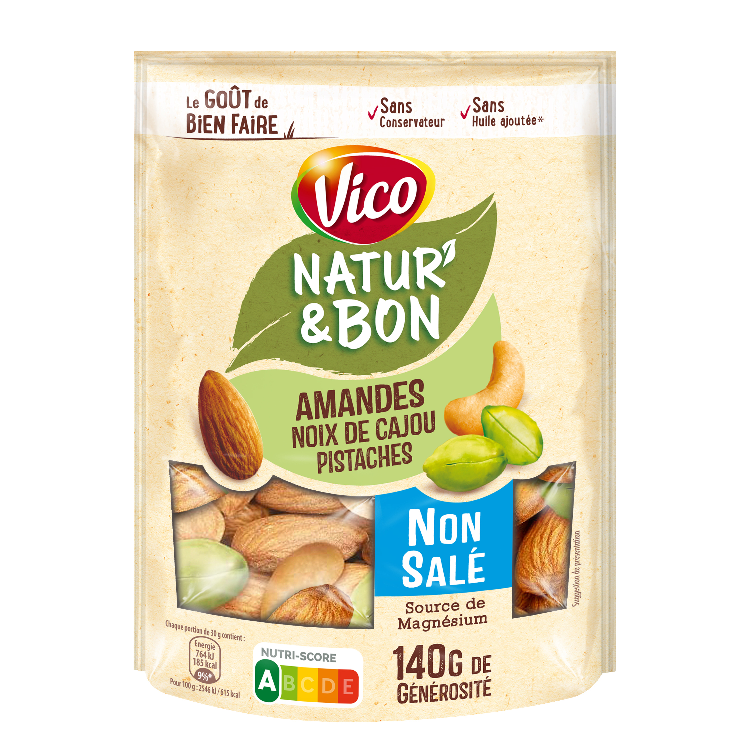 Promo Natur' & bon pistaches grillées non salées vico chez