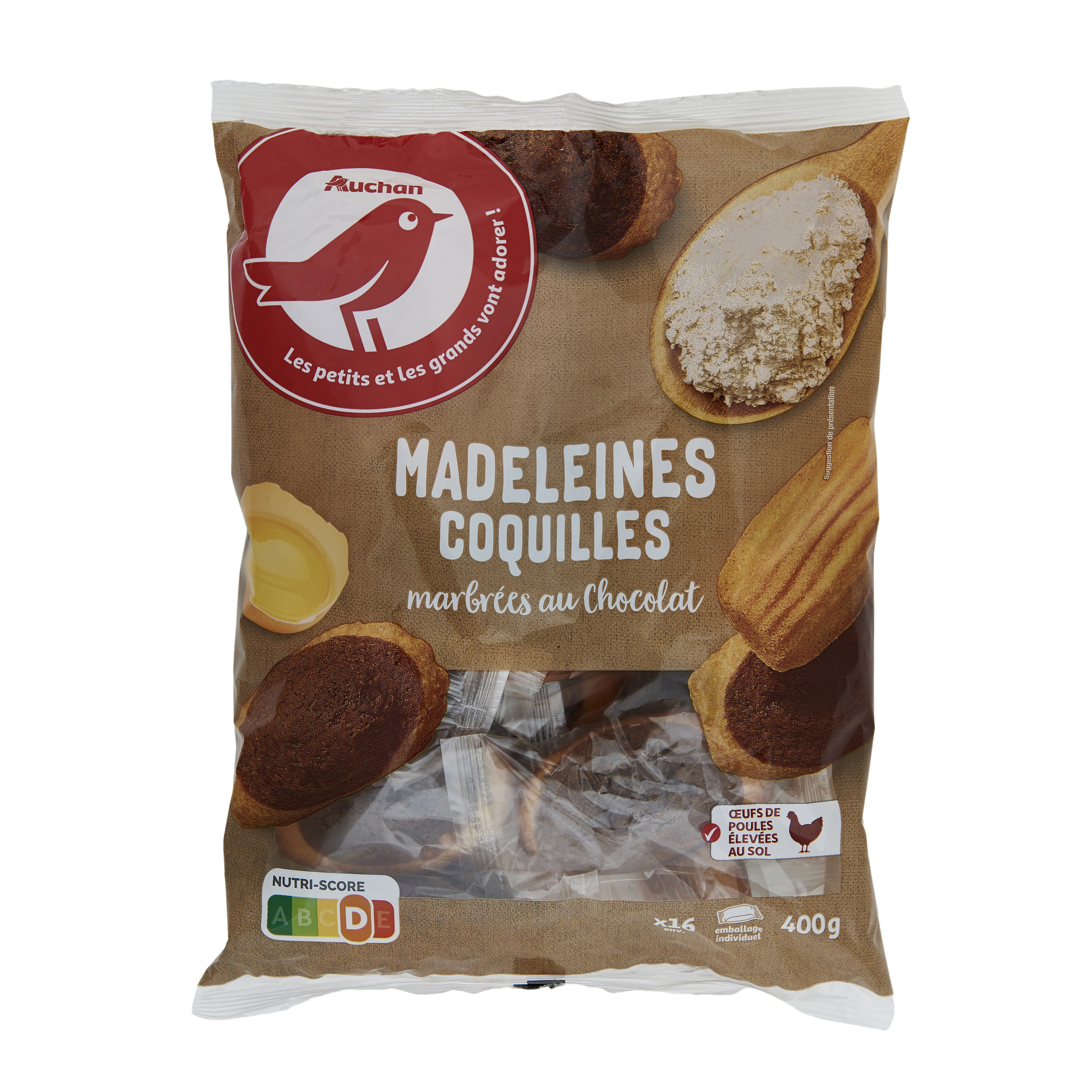 BONNE MAMAN Madeleine au chocolat au lait sachets individuels 10 madeleines  350g pas cher 