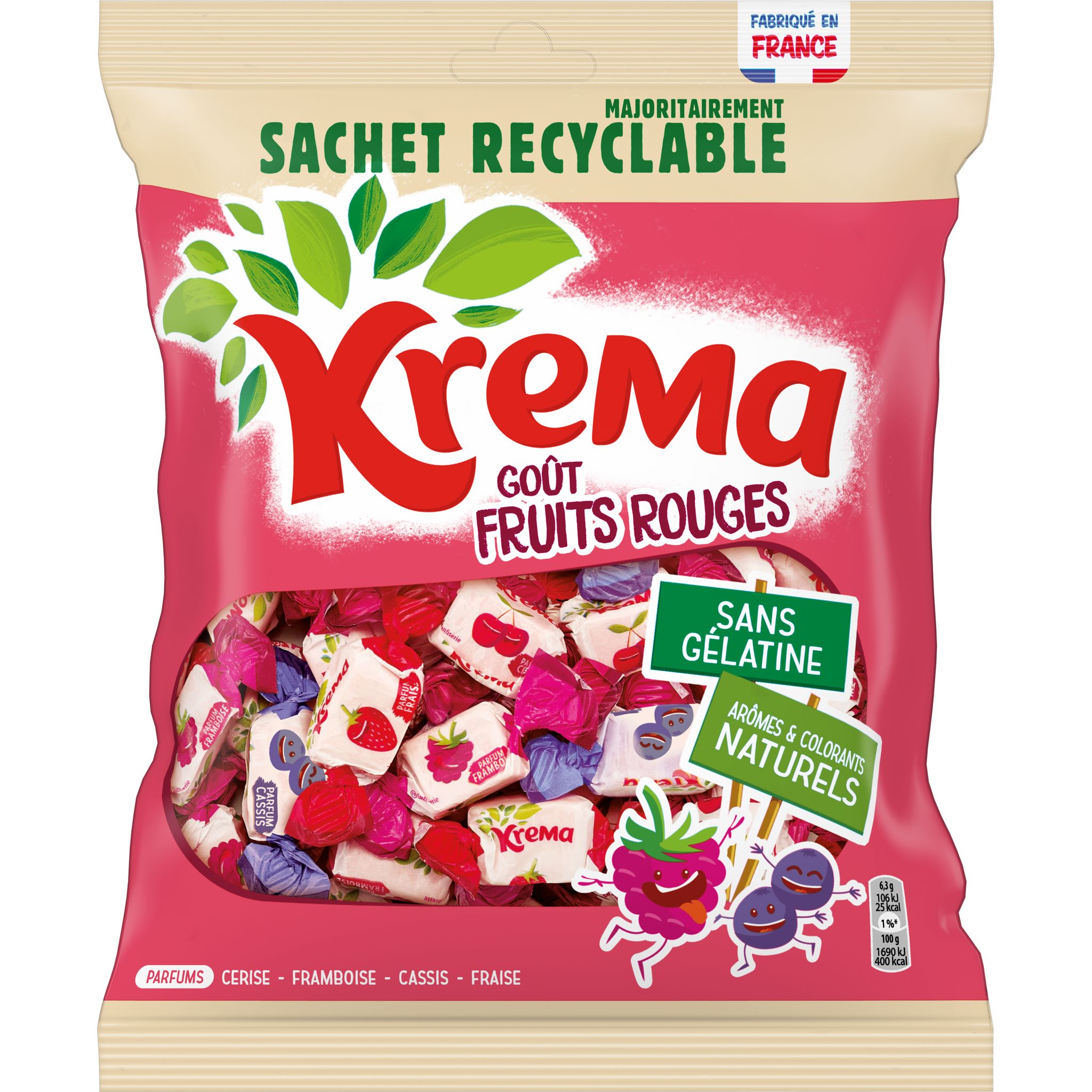 KREMA Kermesse assortiment de bonbons fruités sans gélatine 580g pas cher 