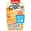 HERTA Tendre Croc' l'original jambon et fromage sans croûte sans nitrite 4 pièces 400g