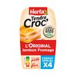 HERTA Tendre Croc' l'original jambon et fromage sans nitrite 4 pièces 400g