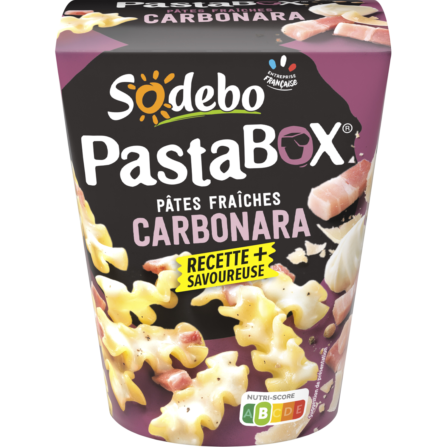 SODEBO Pasta box fusilli carbonara 1 portion 330g pas cher 