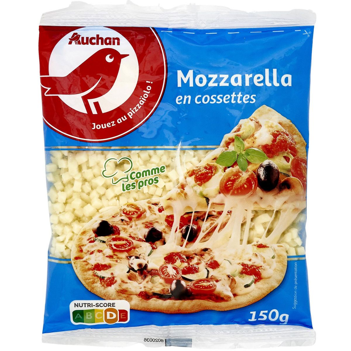 Mozzarella cossette 45% MG pour professionnels