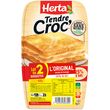 HERTA Tendre Croc' l'Original fromage et jambon sans nitrites -25% de sel 4 pièces 2x200g