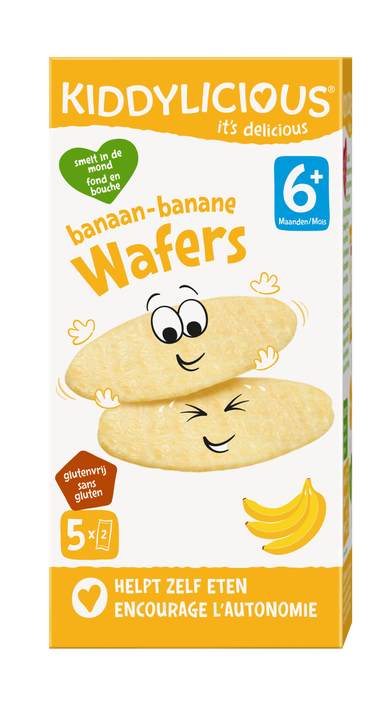 KIDDYLICIOUS Gaufrettes à la banane dès 6 mois 2x5 gaufrettes 20g pas cher  