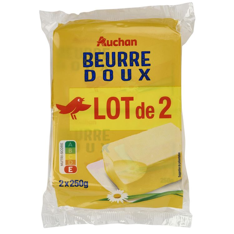 AUCHAN Beurre doux 125g pas cher 