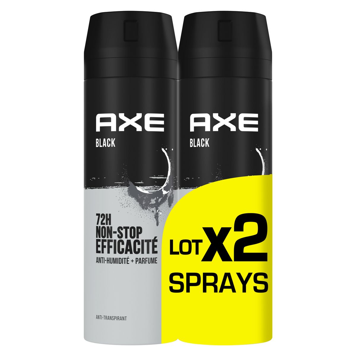 AXE Déodorant spray homme 72h black 2x200ml
