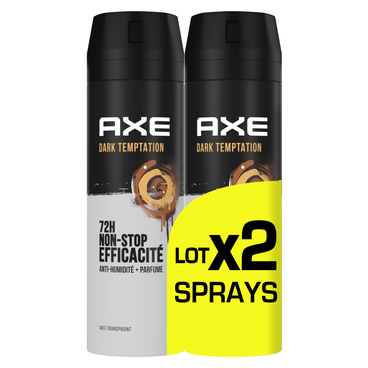 AXE Déodorant spray homme 72h dark temptation 2x200ml pas cher - Auchan.fr