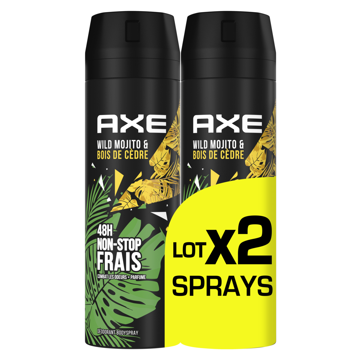 AXE Wild Mojito Déodorant 48h bois de cèdre 2x200ml pas cher 