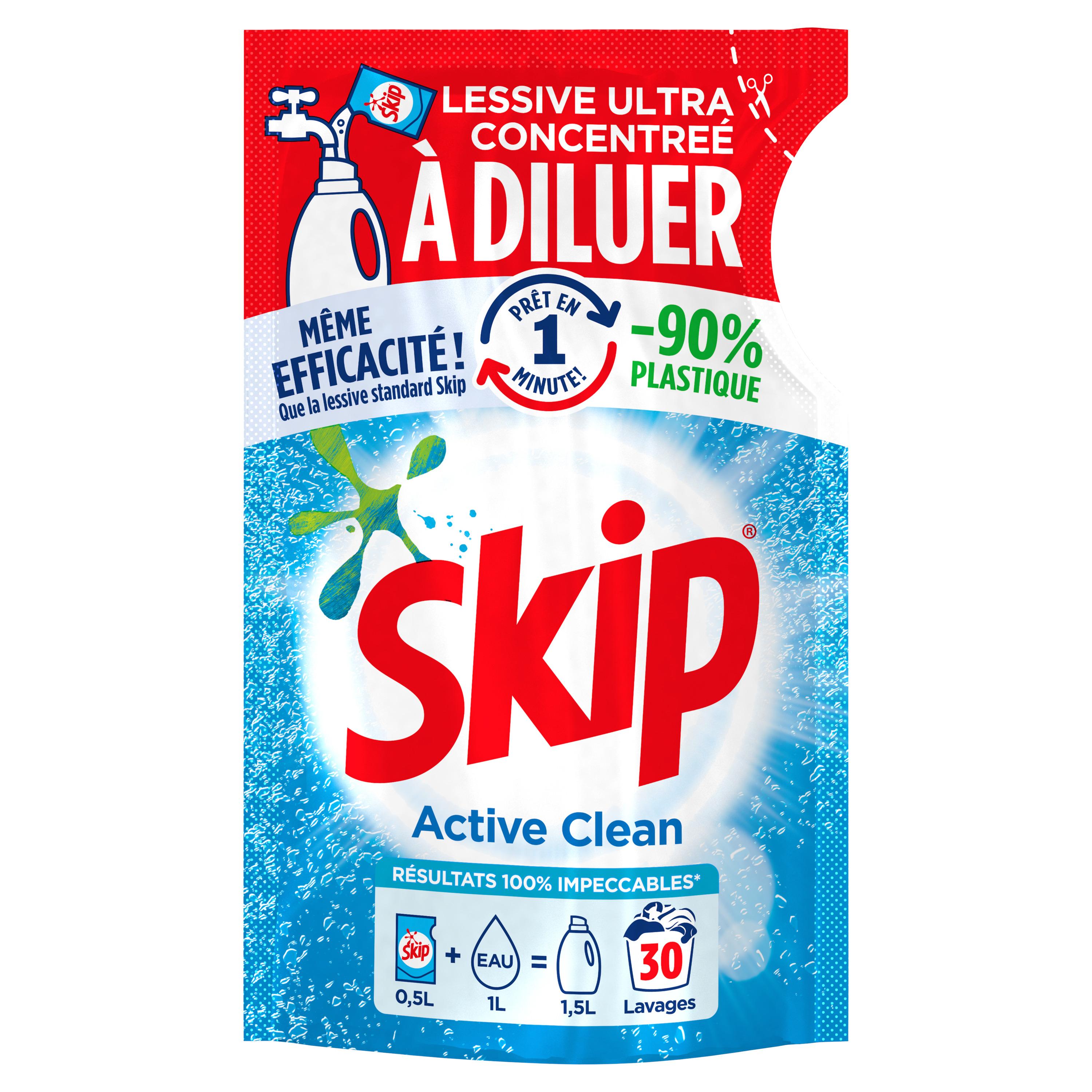 SKIP Kit Lessive à diluer Active Clean x90 Lavages (3 Pack 500 ml