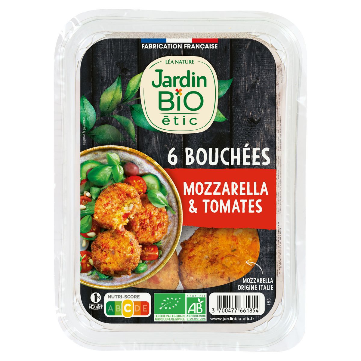 JARDIN BIO ETIC Bouchées mozzarella et tomates 6 pièces 180g