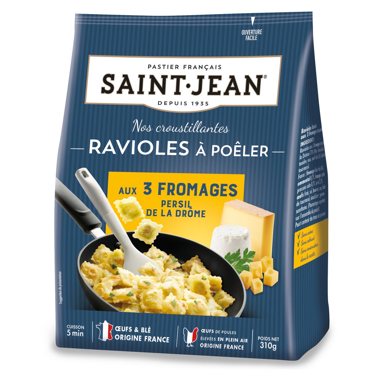 SAINT JEAN Ravioles à poêler 3 fromages 310 g