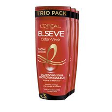 ELSEVE Color-Vive Shampooing soin protection couleur cheveux colorés ou méchés 3x290ml