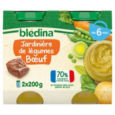 BLEDINA Petit pot jardinière de légumes boeuf dès 6 mois 2x200g