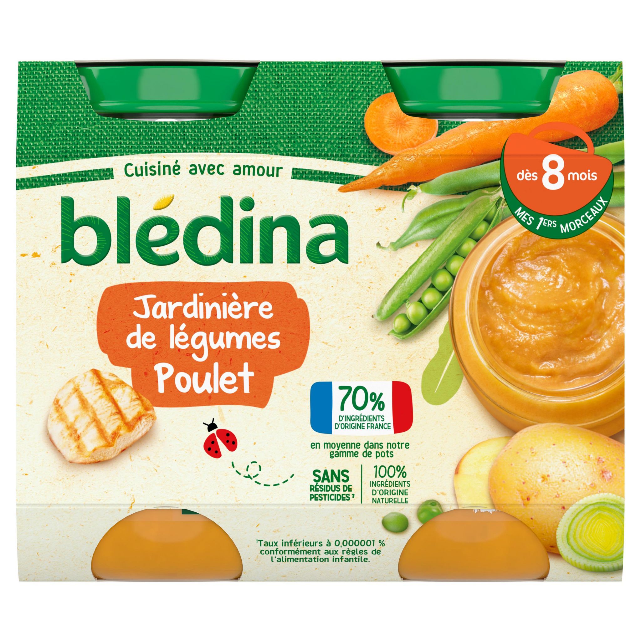 Blédina - Petits pots haricots verts dès 4 mois bébé (2 pièces) en  livraison à proximité