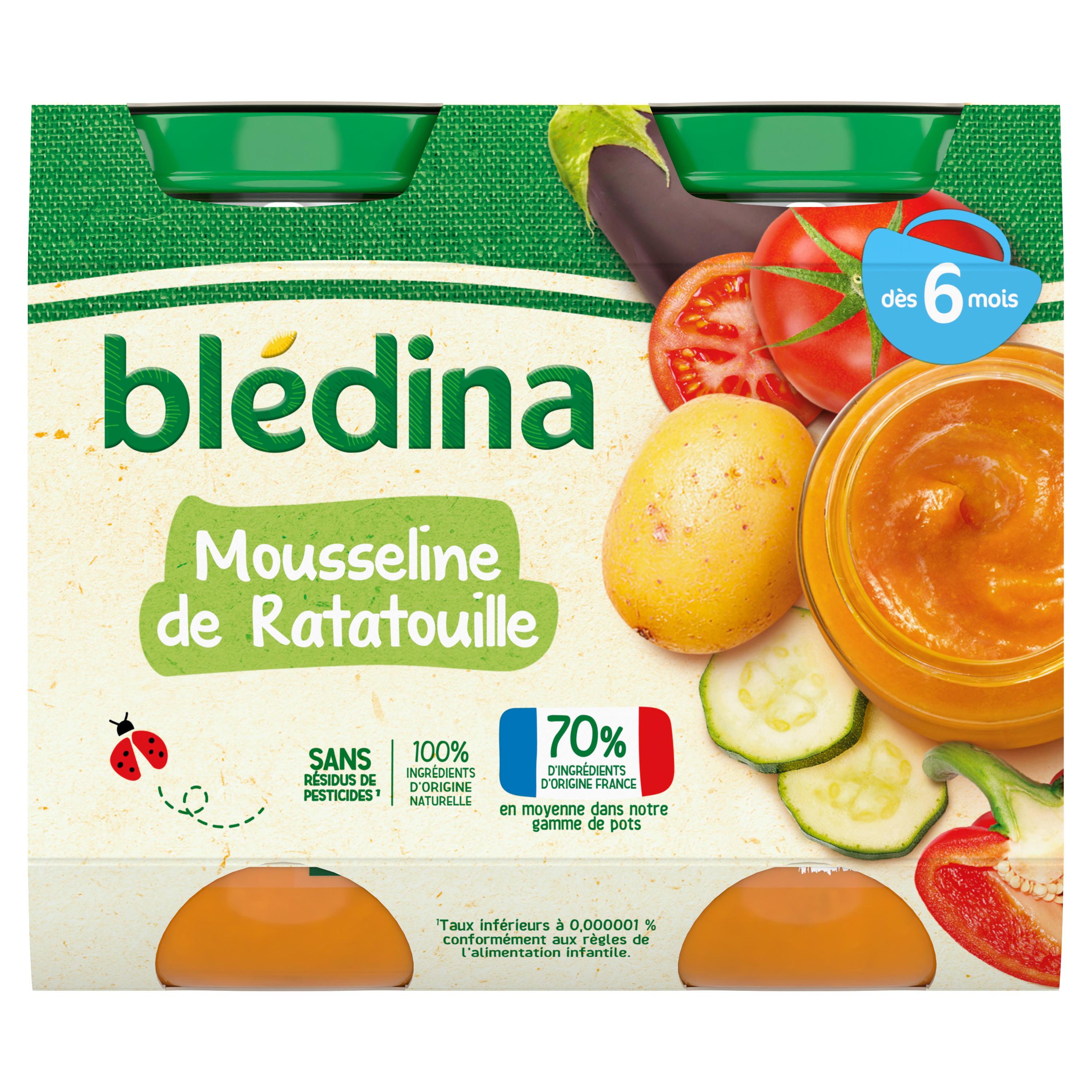 Bledina Petit Pot Mousseline De Ratatouille Des 6 Mois 2x0g Pas Cher A Prix Auchan