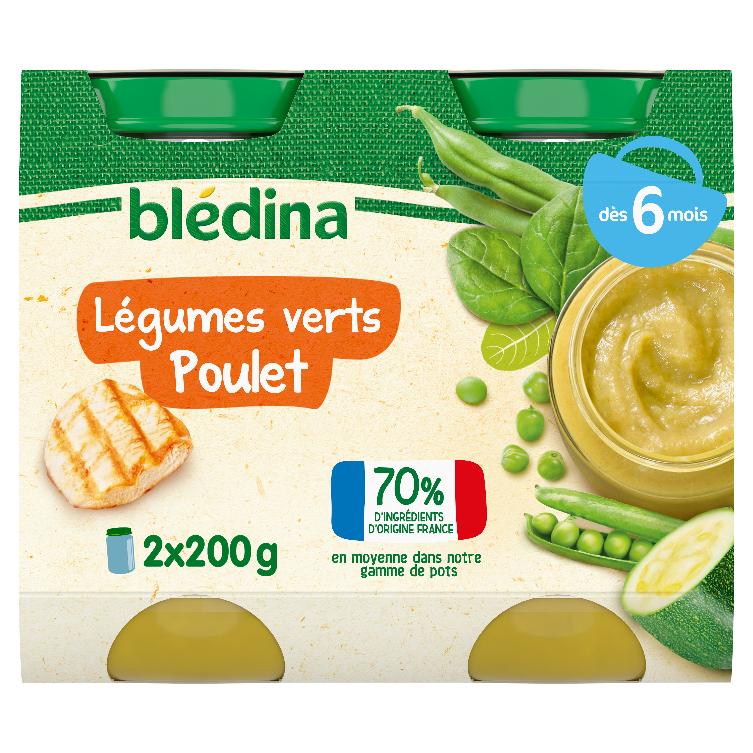 BLEDINA POTS SALES Jardinière de Légumes Poulet 2x200g - Dès 8 Mois - Drive  Z'eclerc