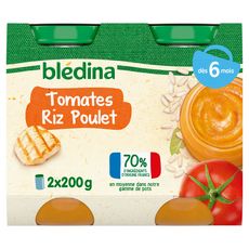 BLEDINA Petit pot tomates riz poulet dès 6 mois 2x200g