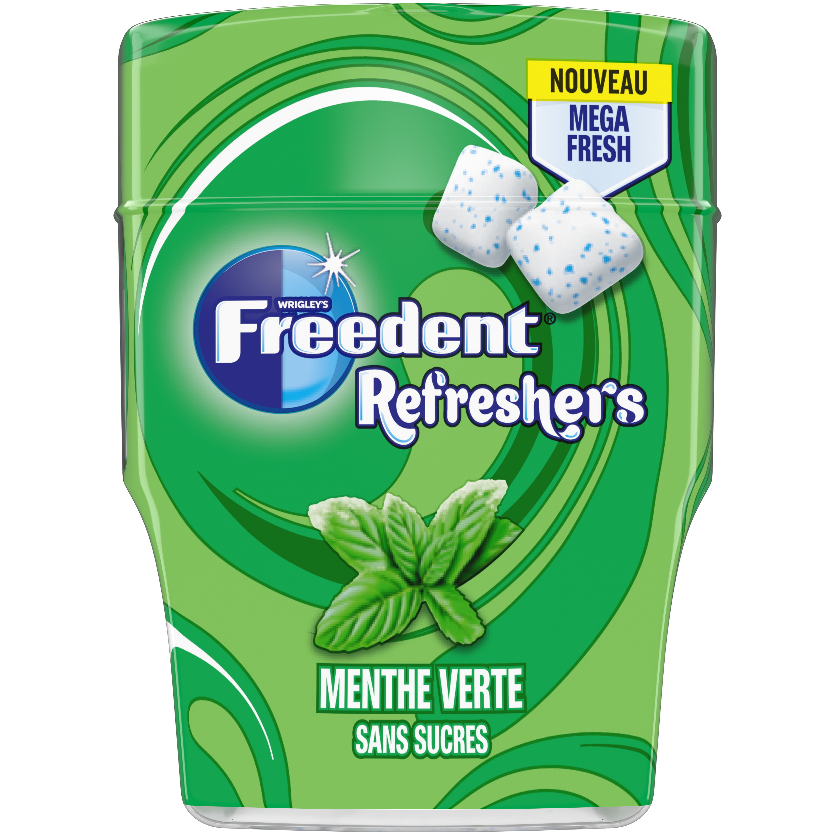 Chewing-gum dragée menthe verte sans sucre, Freedent (x 46)