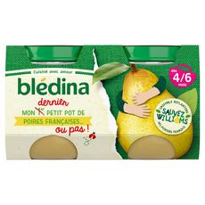 BLEDINA Petit pot dessert poires dès 4/6 mois 2x130g