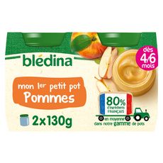 BLEDINA Petit pot dessert pommes dès 4/6 mois 2x130g