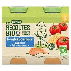 BLEDINA Petit pot tomates boulghour bio au saumon dès 8 mois 2x200g
