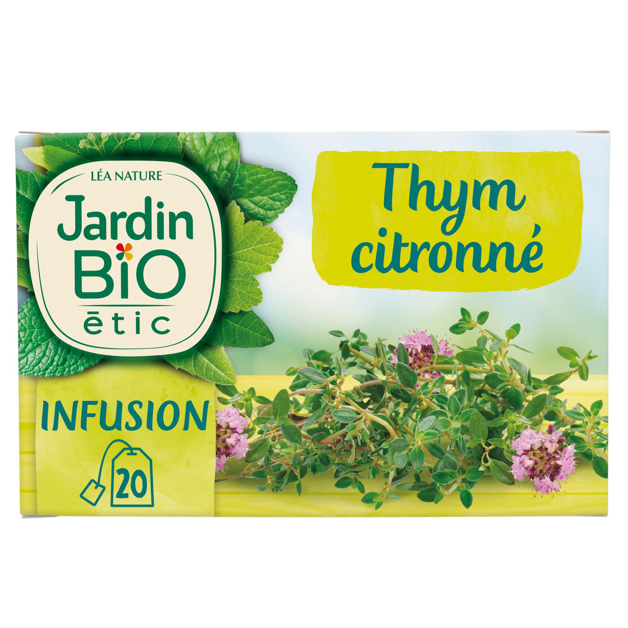 JARDIN BIO ETIC Infusion fraicheur tonique thym menthe 20 sachets 30g pas  cher 