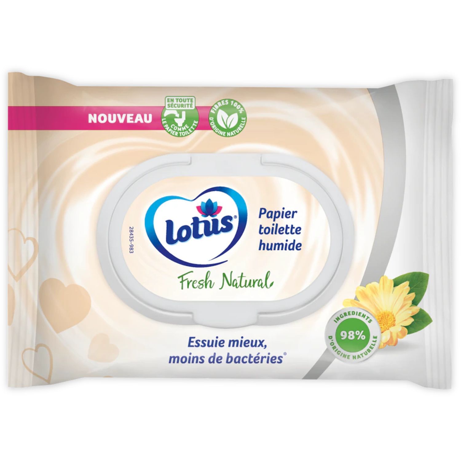 LOTUS Lingettes papier toilette humide fresh natural 42 lingettes pas cher  