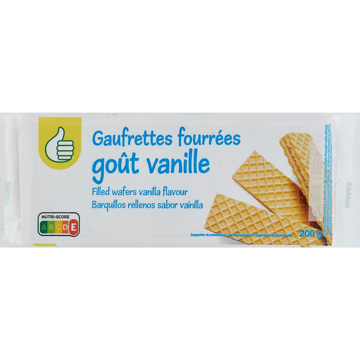 POUCE Gaufrettes fourrées goût vanille 200g pas cher 