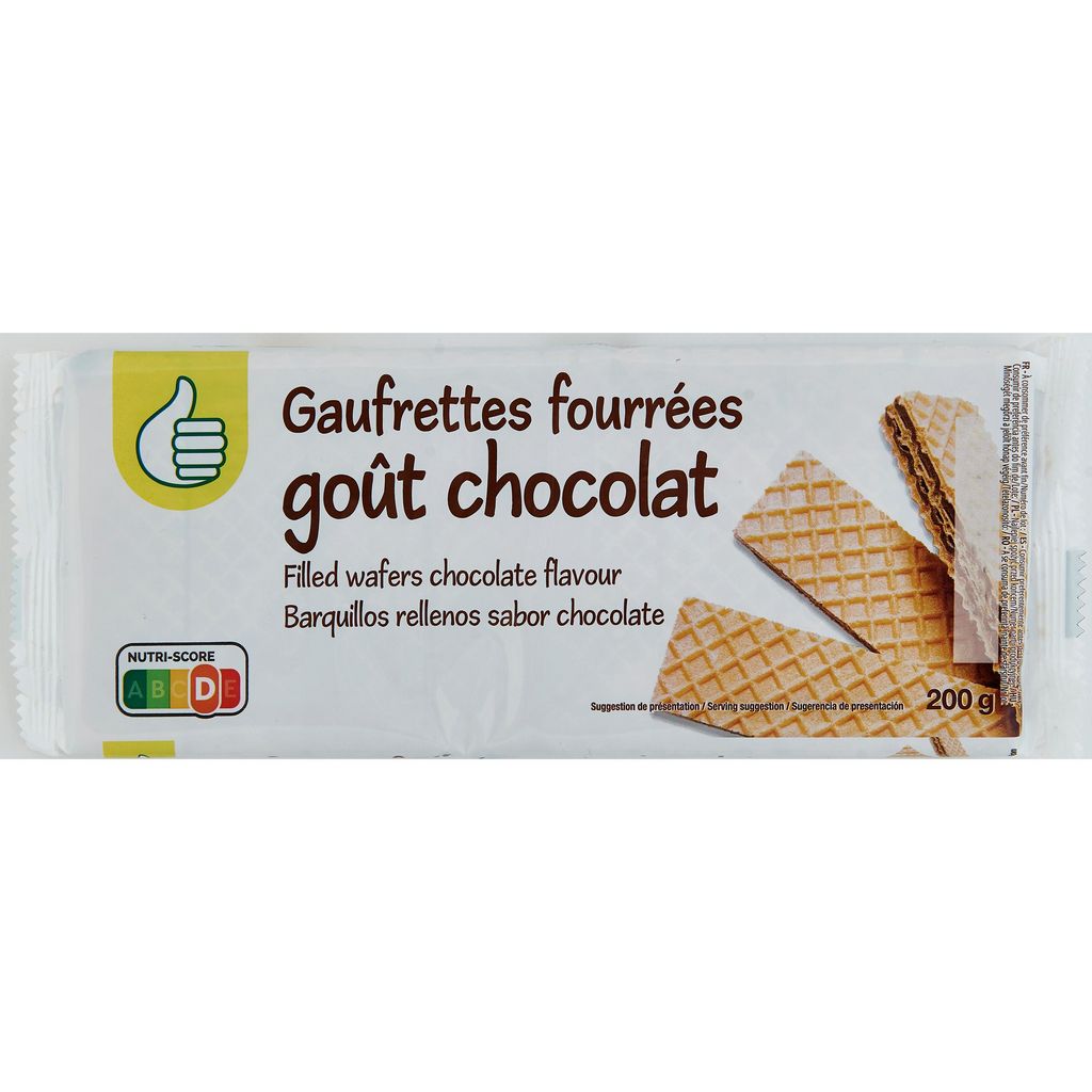 POUCE Gaufrettes fourrées goût vanille 200g pas cher 