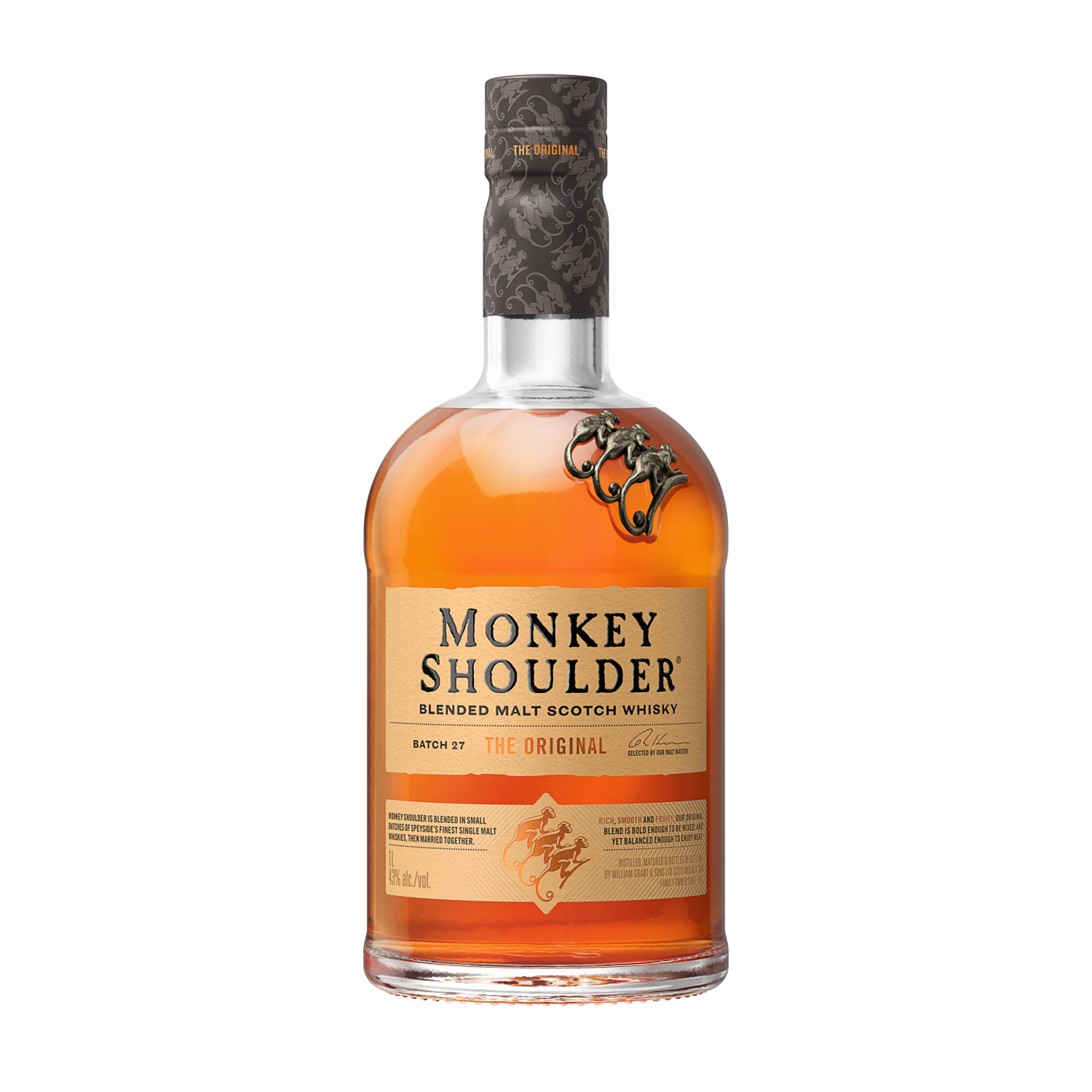 MONKEY SHOULDER Whisky blended malt 40% coffret avec 1 verre 70cl pas cher  