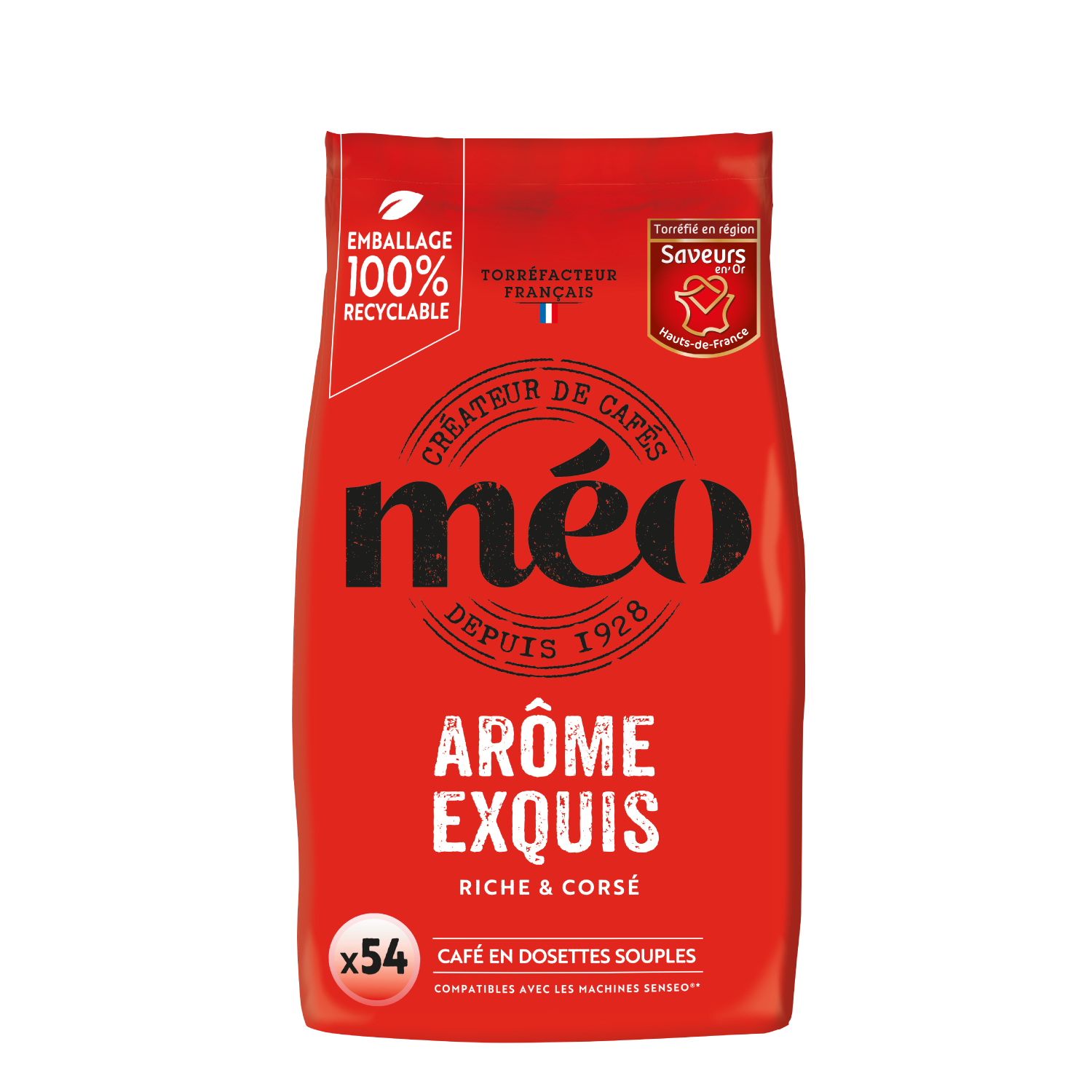 MEO Dosettes de café arôme exquis riche et corsé compatibles Senseo 54  dosettes 378g pas cher 