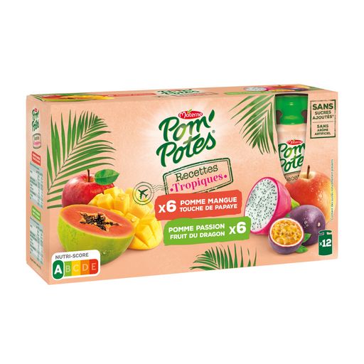 Pom'Potes sans sucre ajouté pomme nature - 90 g x 48 pc - Distributeur  alimentaire snacking