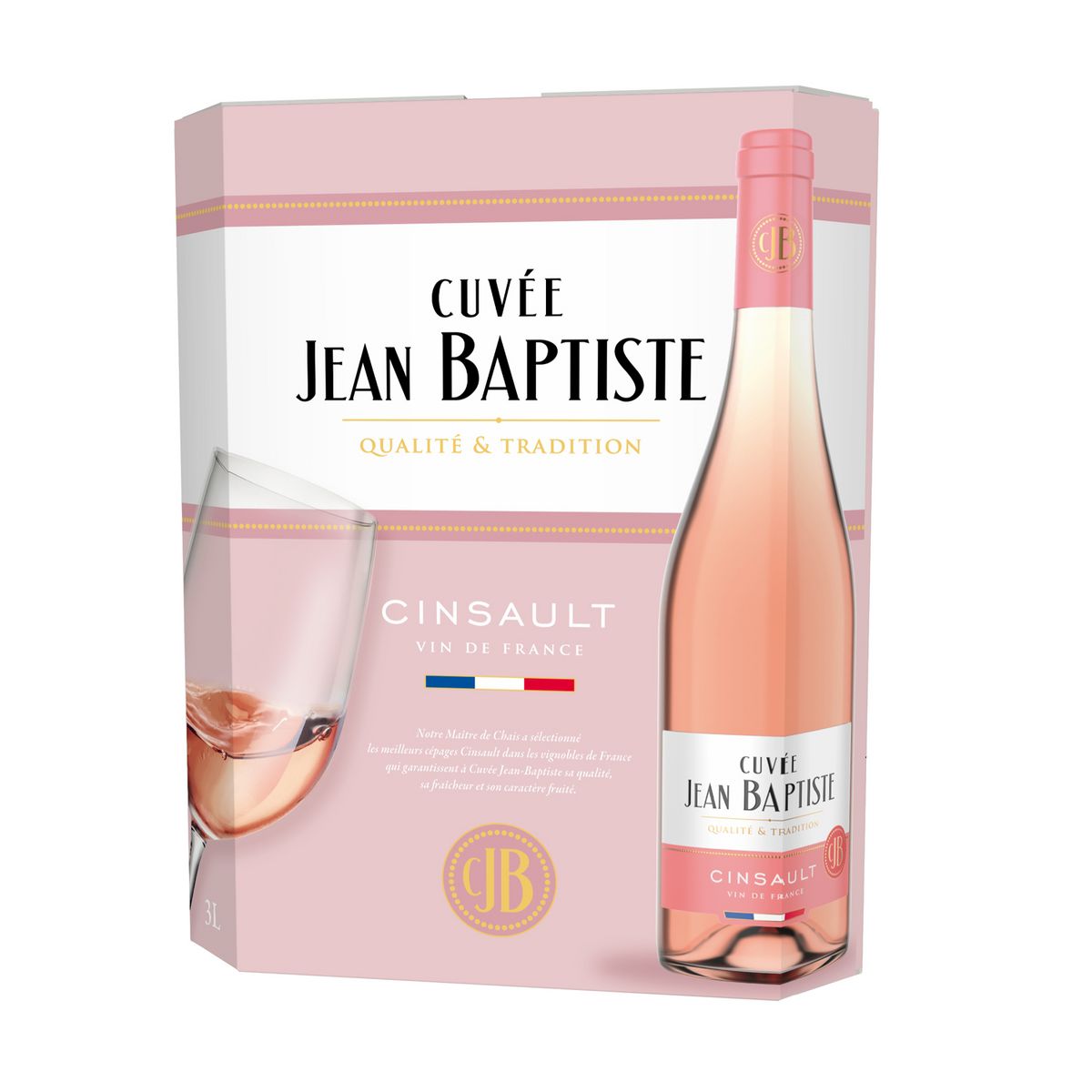 Vin de France cinsault Cuvée Jean Baptiste bib rosé 3L