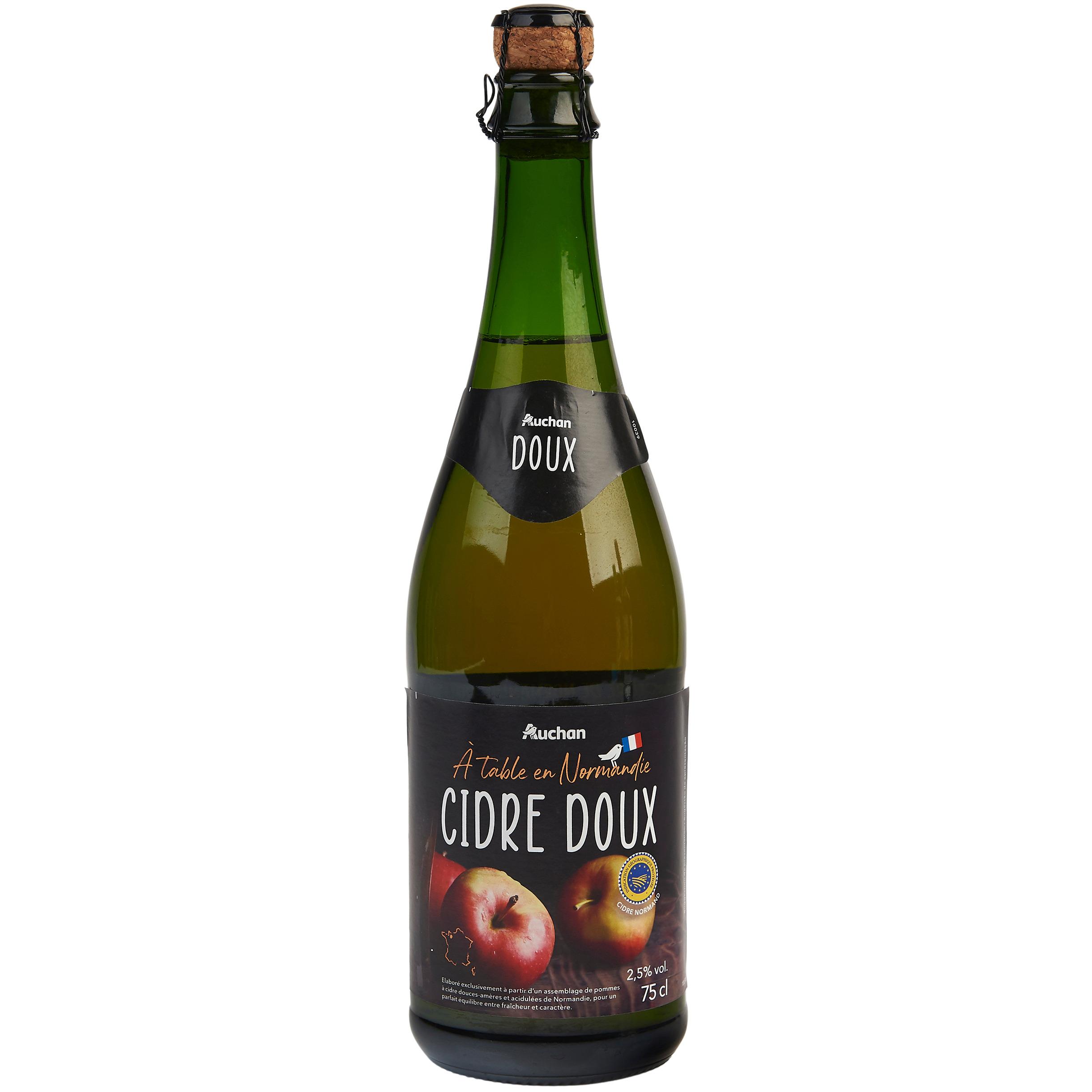 AUCHAN Cidre doux Terroir IGP 2.5% 75cl pas cher 