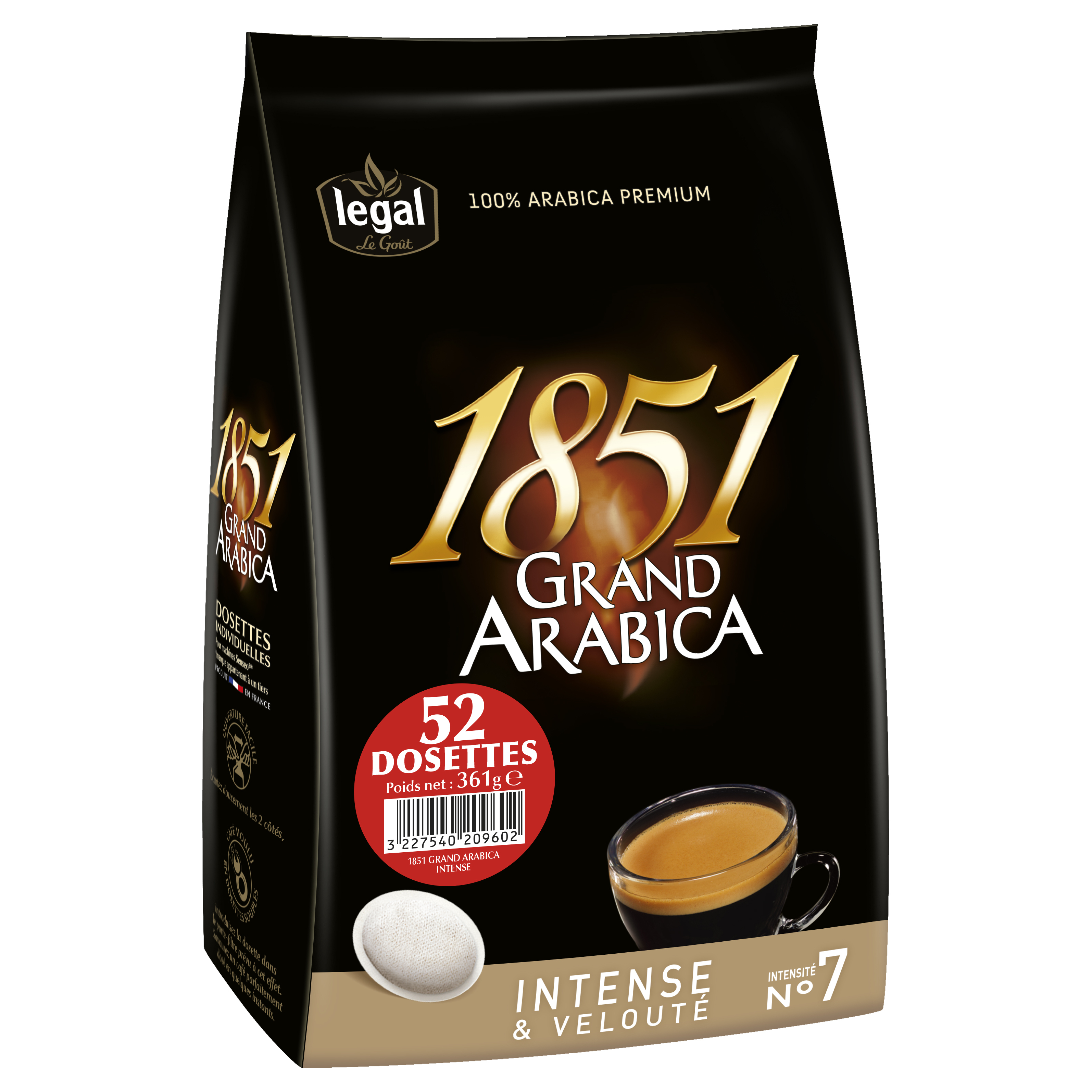 AUCHAN Dosettes de café classique intensité 5 compatibles Senseo