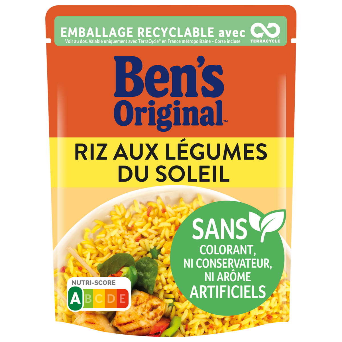 Uncle Ben's Riz Curry Légumes Express 2 Min au Micro-Onde Poêle