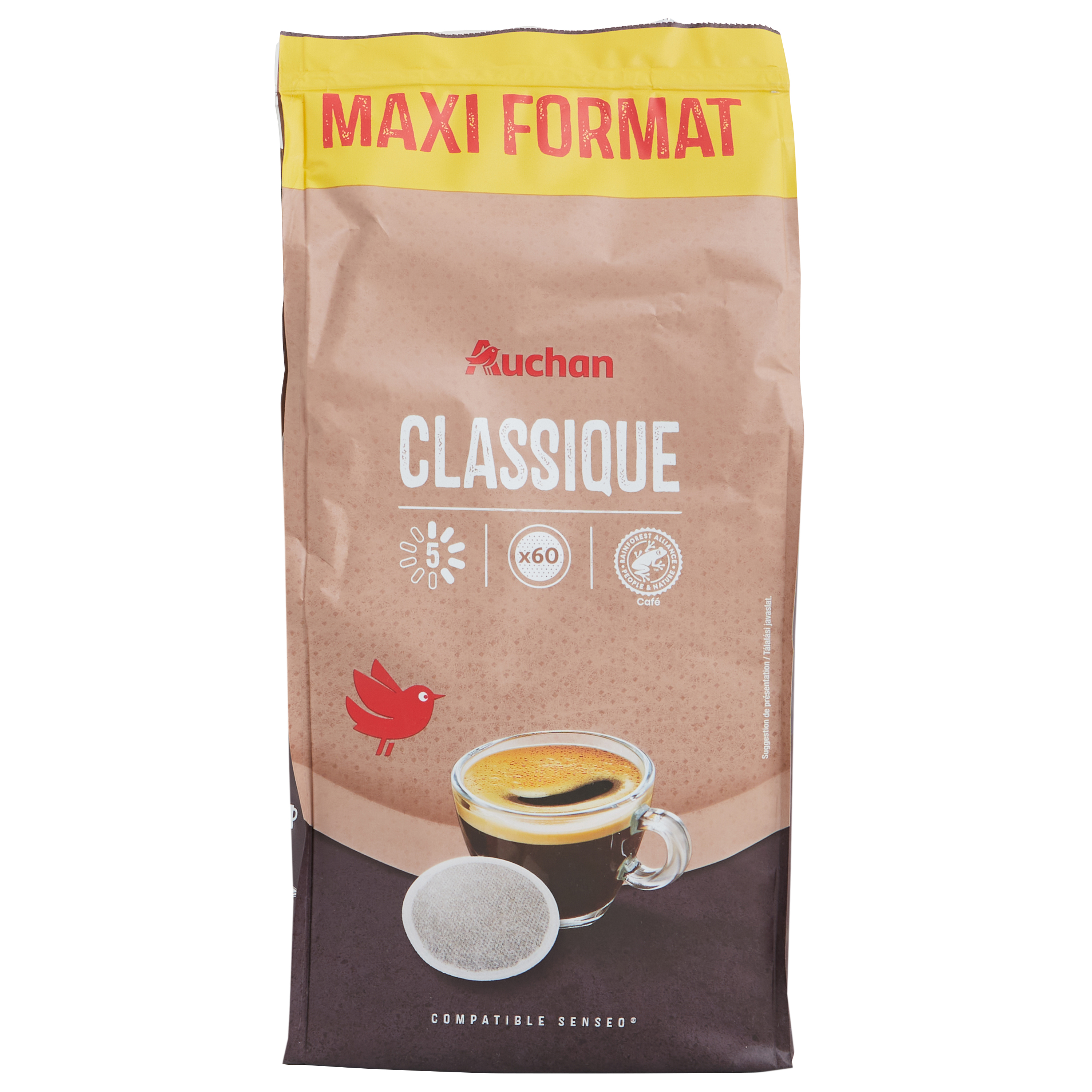 AUCHAN Dosettes de café noisette compatibles Senseo 10 dosettes 70g pas  cher 