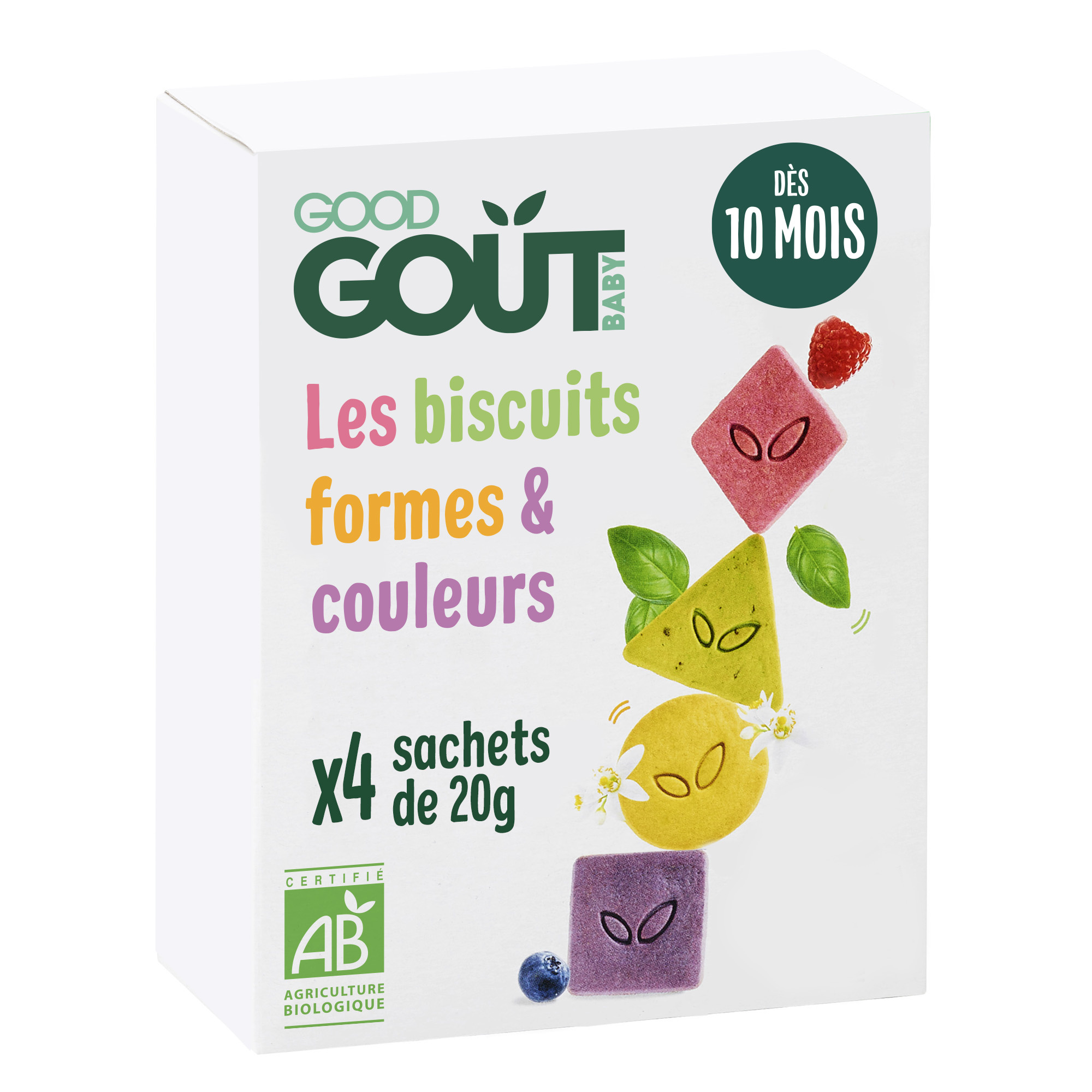 GOOD GOUT Goûter biscuits formes et couleurs framboise basilic