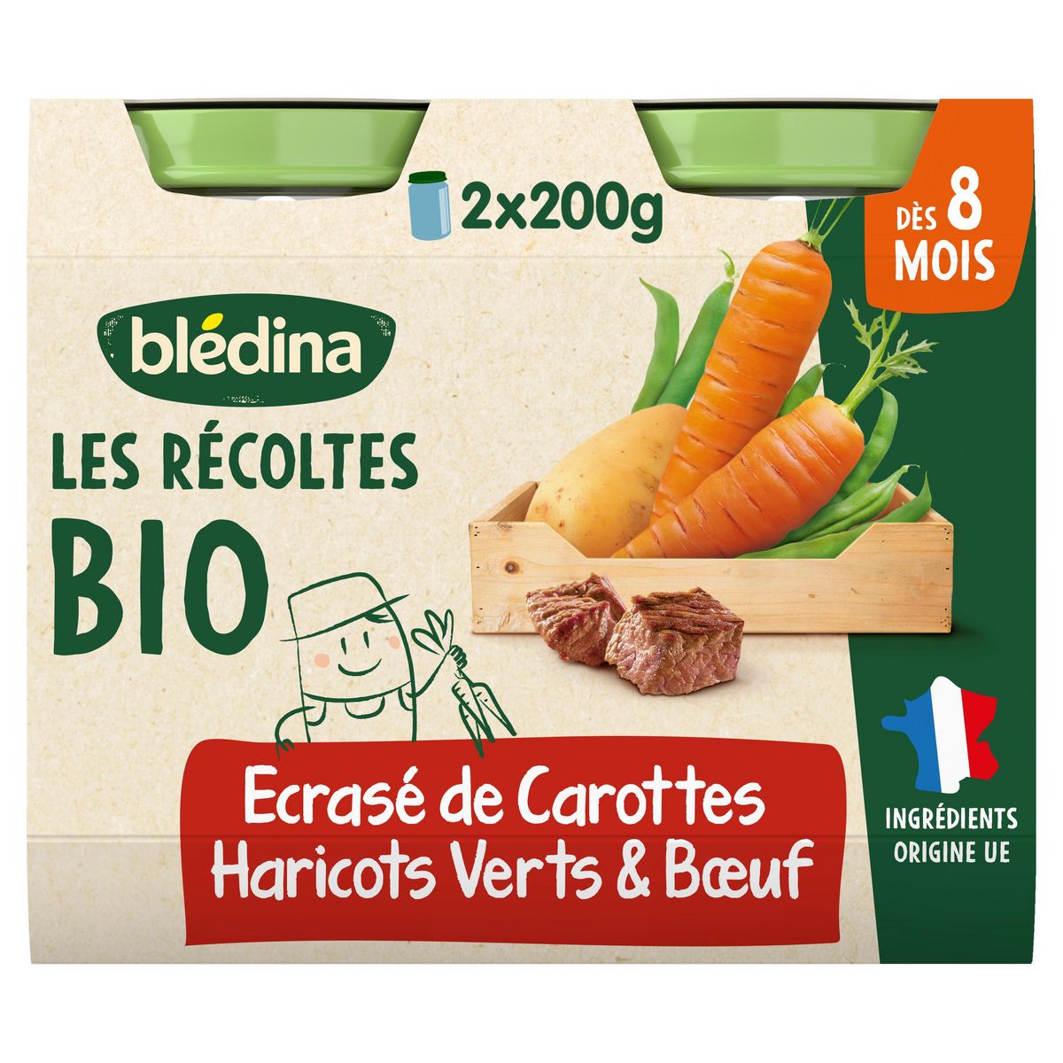 Babybio Petits pots Bébé Carotte pruneau Boeuf Bio - Dès 8 mois