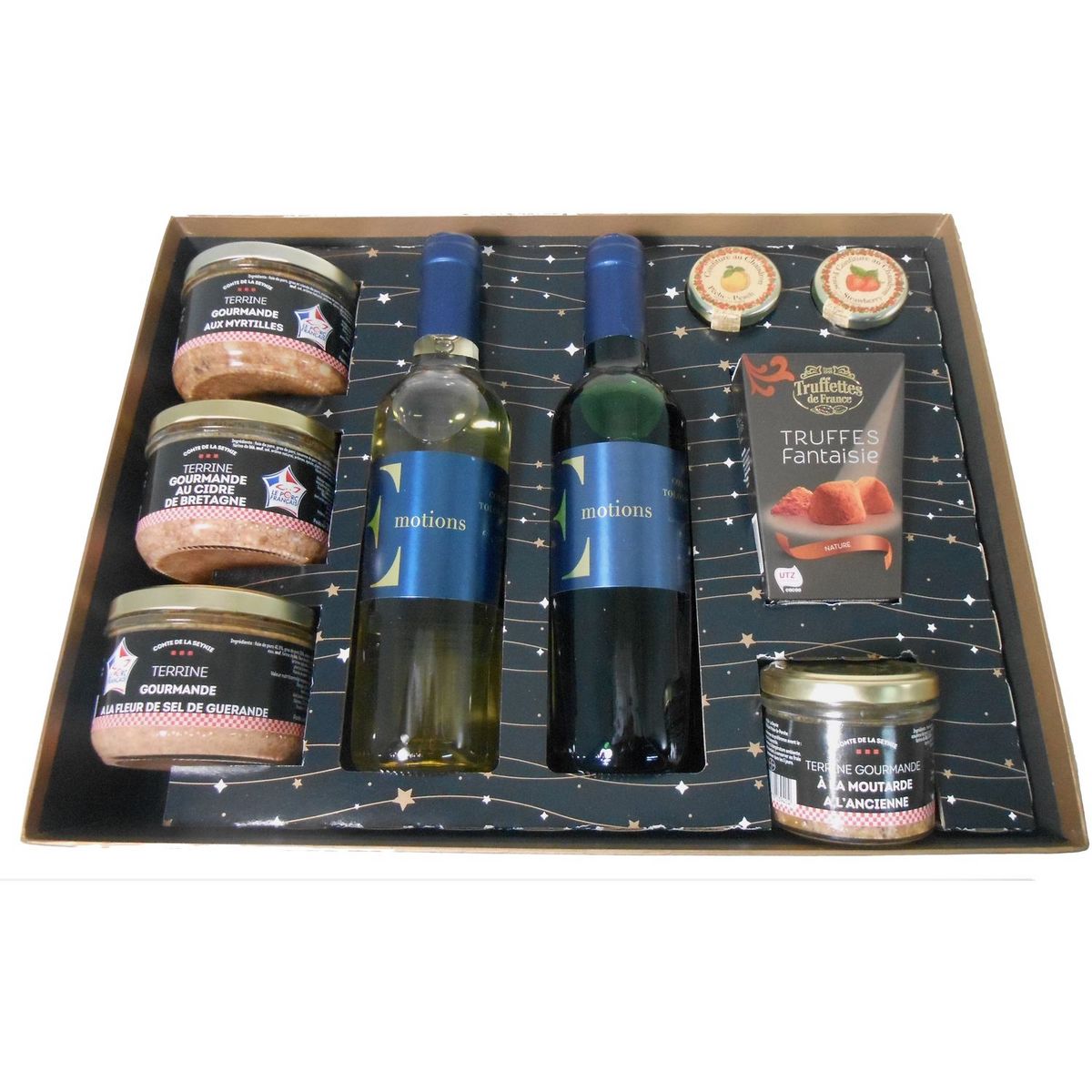 COMTE DE LA SEYNE Coffret anatolie de vins truffes et terrines gourmandes 9  produits 1 coffret pas cher 