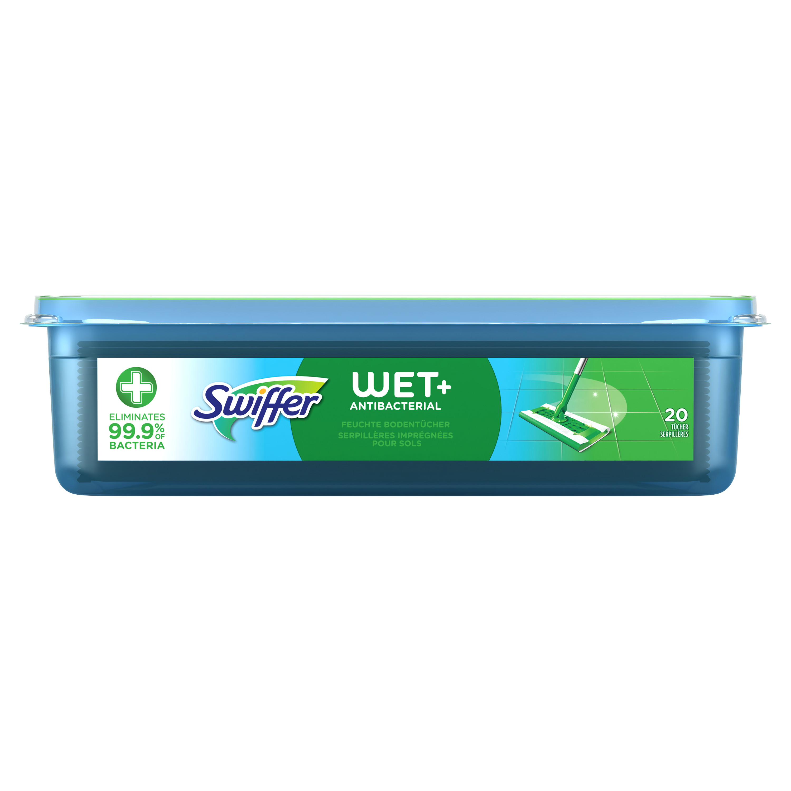 SWIFFER Recharges lingettes humides pour balai anti bactériennes 20  lingettes pas cher 