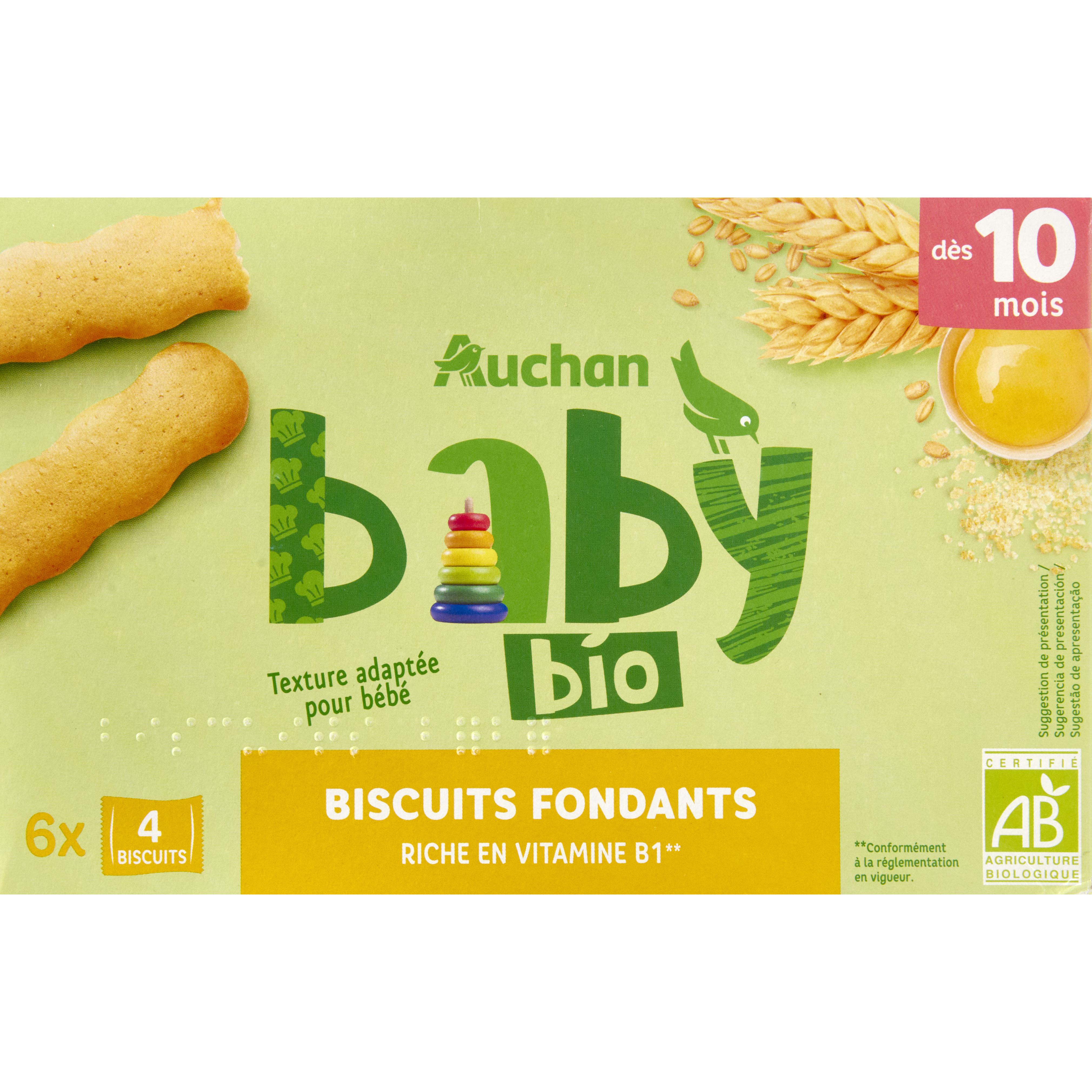 AUCHAN BABY Mon petit goûter biscuits dès 12 mois 150g pas cher