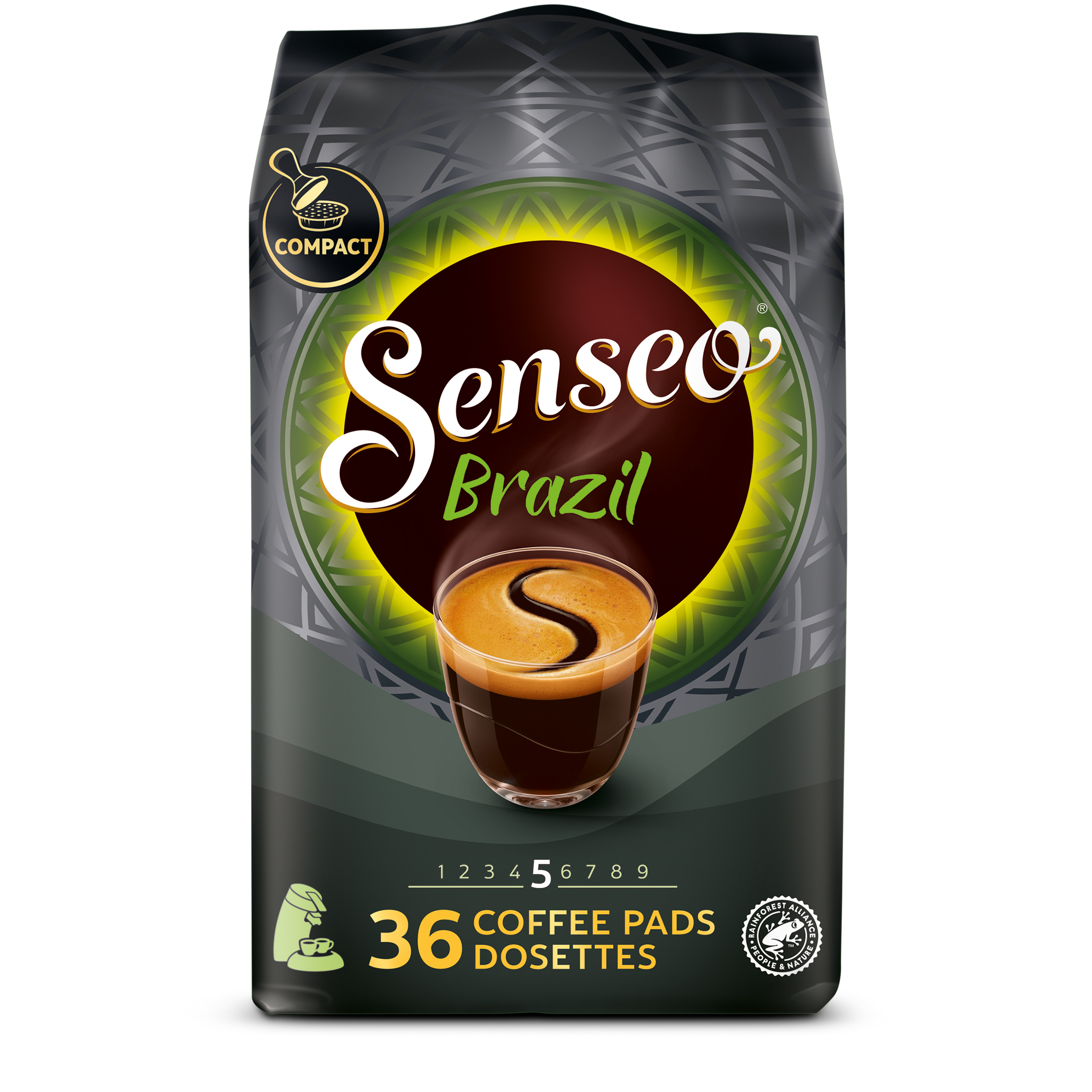 SENSEO Paquet de 36 dosettes de café moulu Kenya. Intensité 5