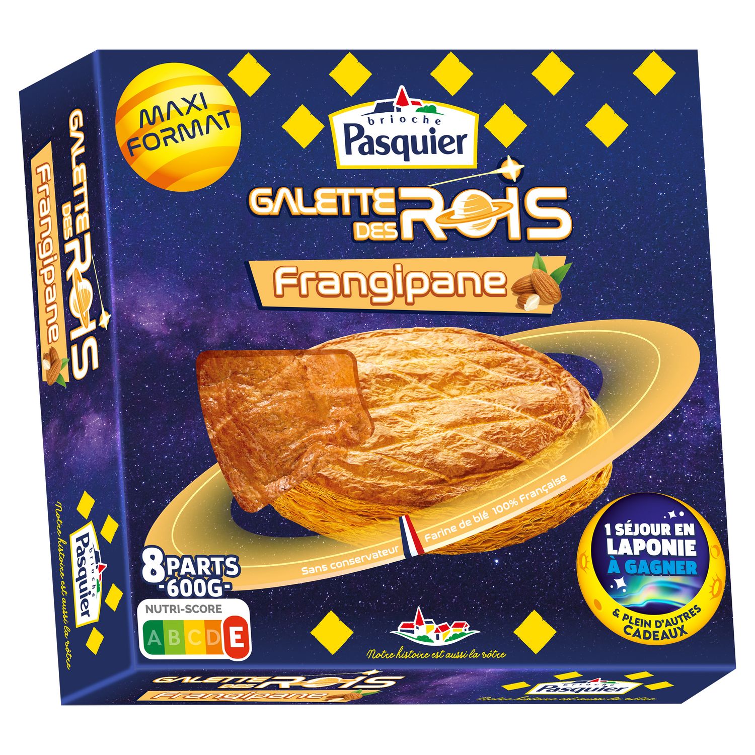 PASQUIER Galette des rois frangipane 8 parts 600g pas cher 