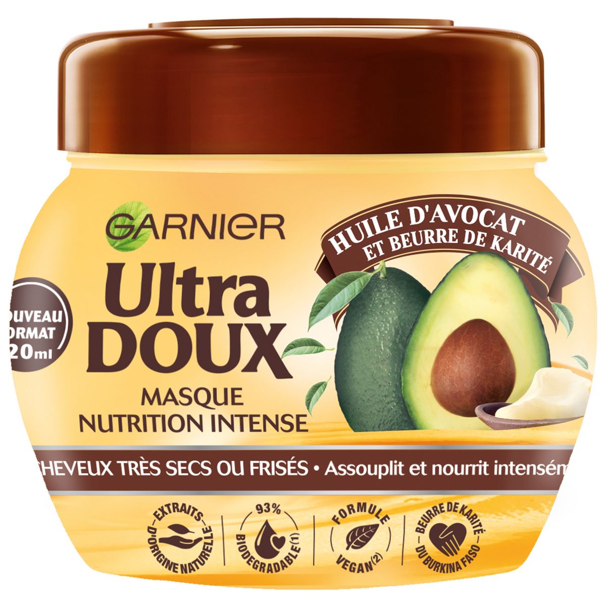 GARNIER Ultra Doux Masque à l'Huile d'Avocat/Beurre de Karité 