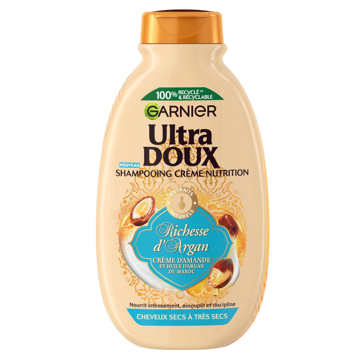 GARNIER ULTRA DOUX Shampooing crème nutrition richesse d'argan cheveux secs à très secs 250ml