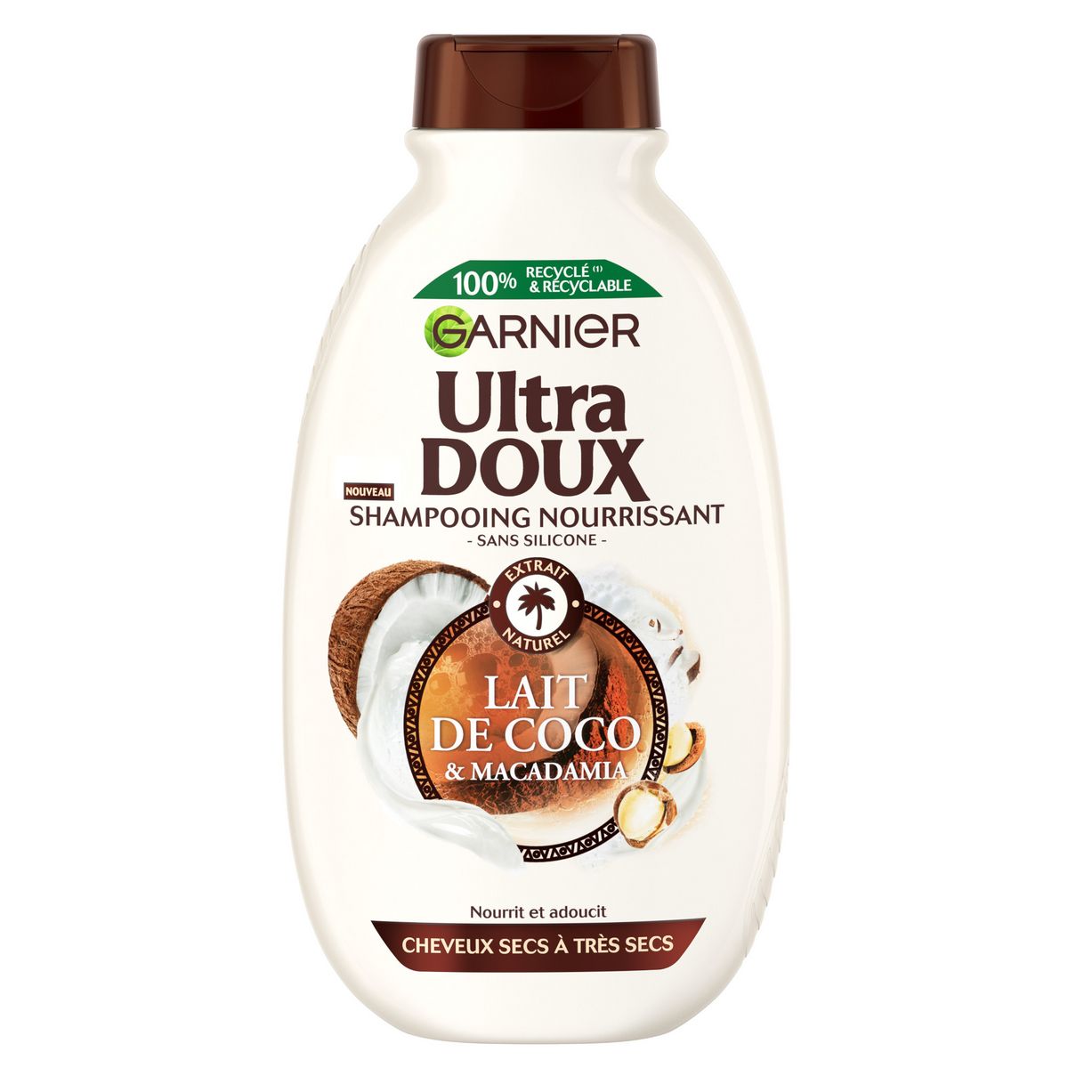 ULTRA DOUX Shampoing nourrissant lait de coco & macadamia 250ml