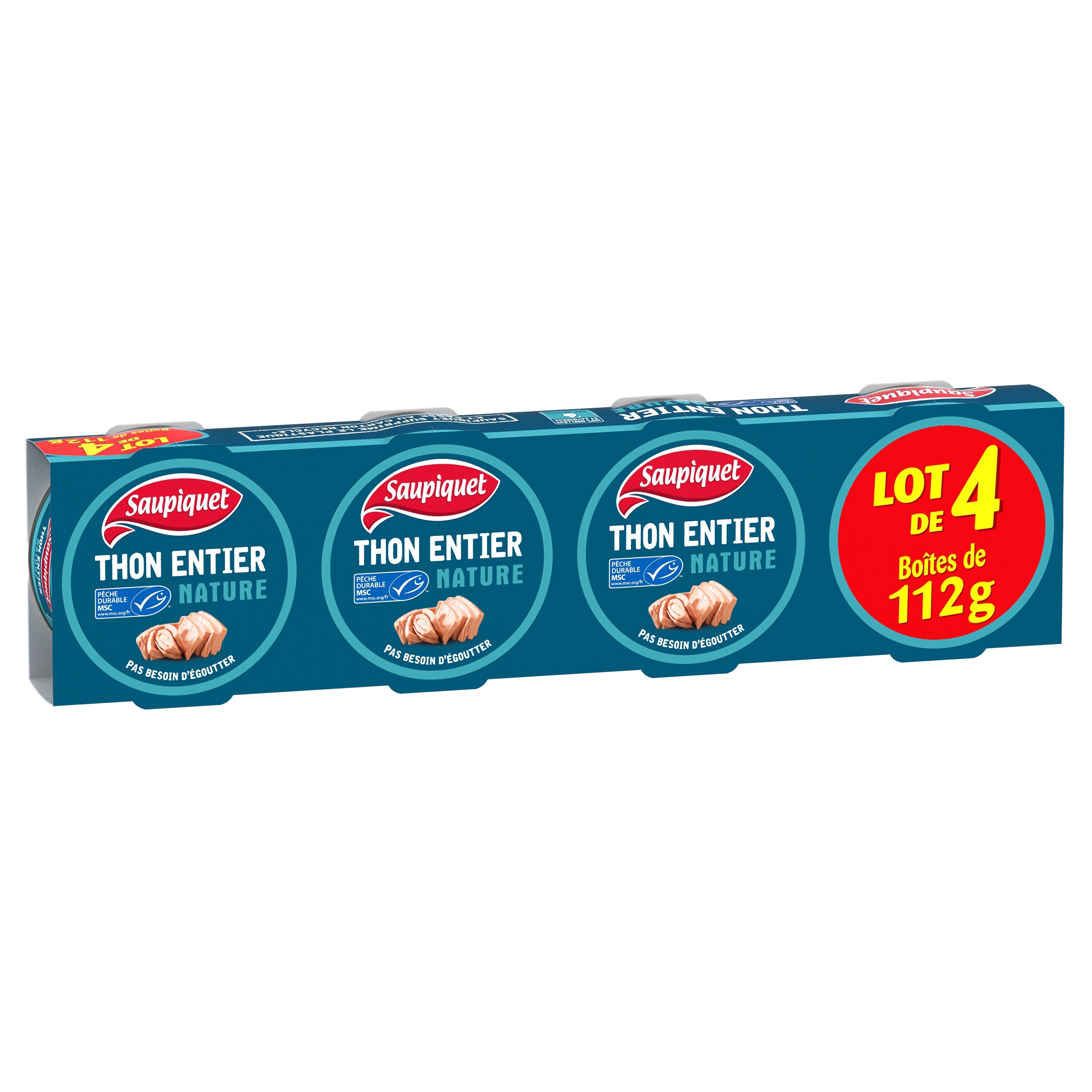 Thon entier nature MSC SAUPIQUET : la boite de 112g à Prix Carrefour